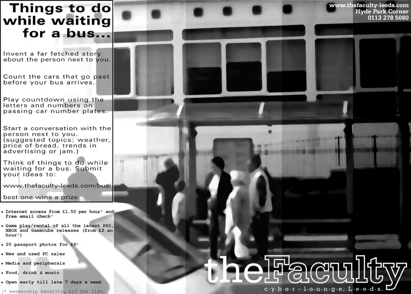 Bus stop poster in town